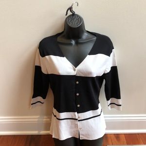 Carolyn Taylor black & white Cardigan size small